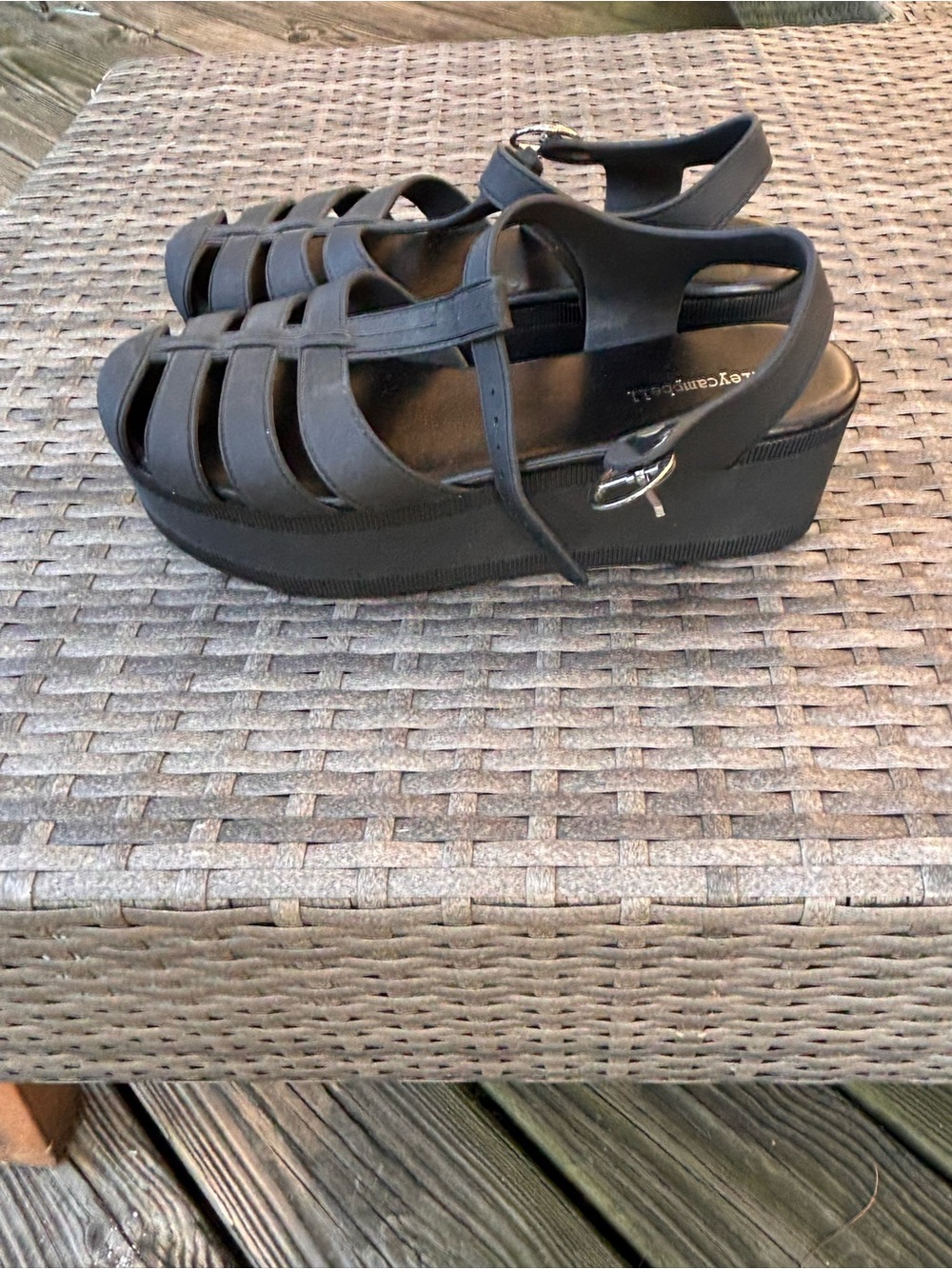 Jeffrey Campbell Black Platform Fisherman Sandals - Picture 4 of 7